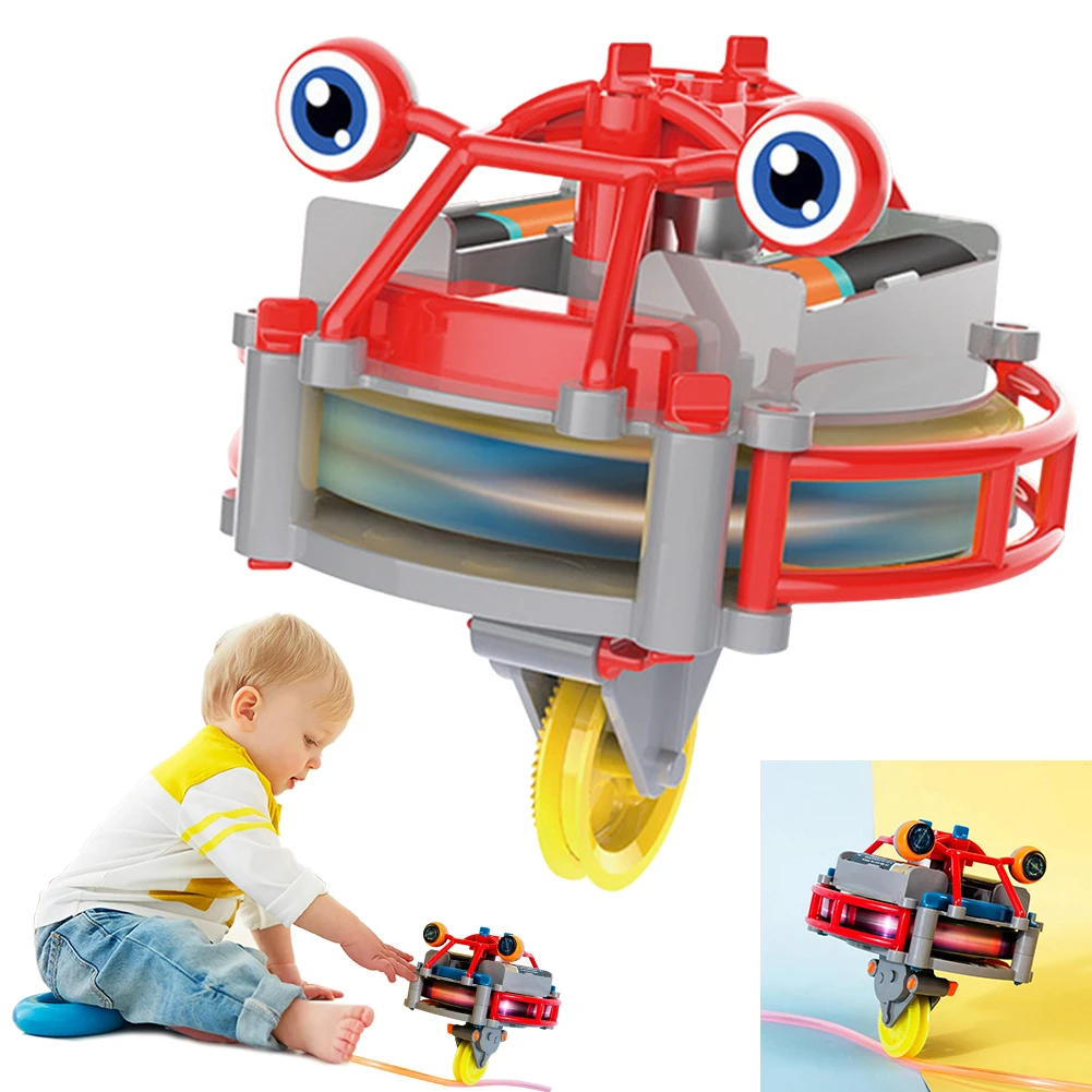 Unicycle Balance Toy Wire Walking Assembly Gyro Toy Anti Gravity Unicycle Robot Electric Toy Tightrope Walker for 3-12 Years Old