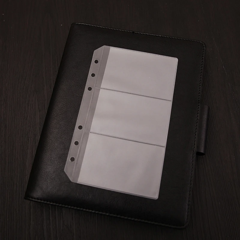 A5a6 Pvc Presentation Binder Folder Zipper Receive Bag Concise Planner\'s Spiral Filing Products Card Holder Bag