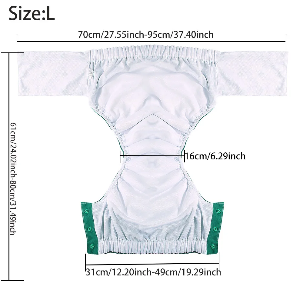حفاضات من القماش القطني للماء للكبار ، سراويل قابلة لإعادة الاستخدام ، بنطلون جيب قابل للغسل ، حفاضات ملونة للتنفس ، حفاضات الرجل العجوز