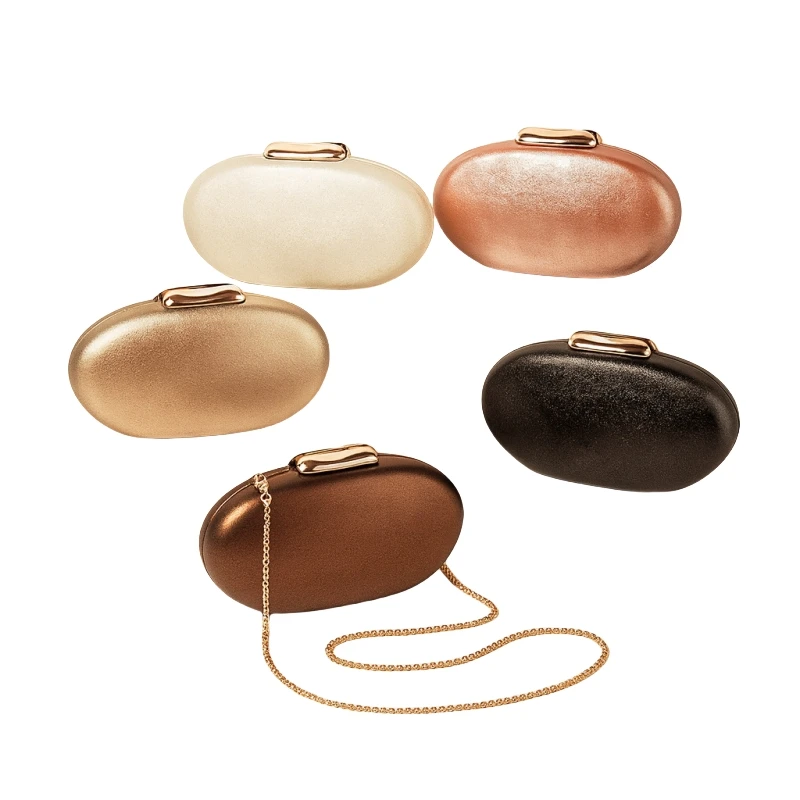

Trendy Design Solid-color Pu Leather Evening Bag Wedding Dinner Clutch Banquet Hardcase Chains Female Party Handbag and Purse