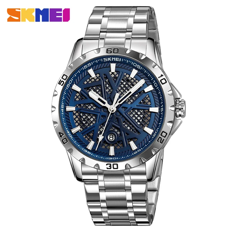 

SKMEI 2024 Business Luxury Stainless Steel Watch For Men Casual Fashion Date 30M Waterproof Quartz Wristwatches Clock