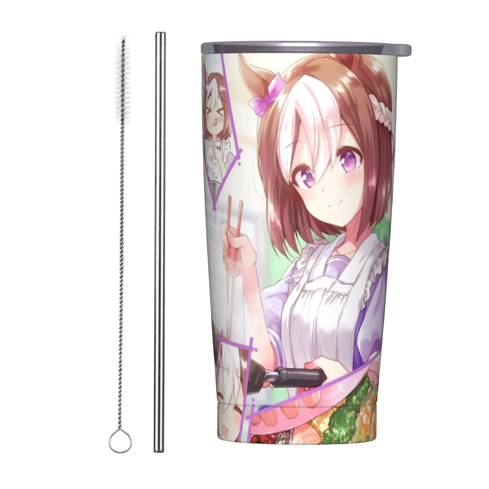 Stainless Steel Tumbler Umamusume Pretty Derby Cartoon Thermal Mug  Leakproof Hot Drinks Car Mugs Travel Water Bottle