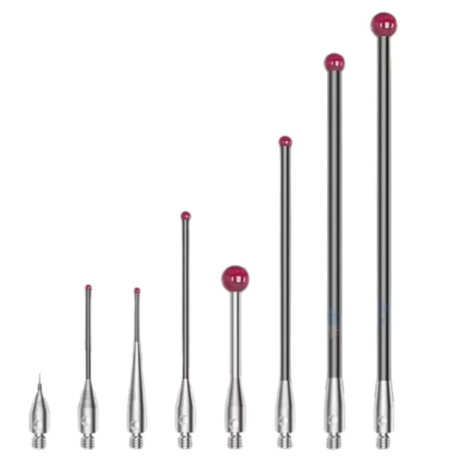 Three dimensional probe, three coordinate measuring probe, ruby gauge probe, stainless steel measuring rod M2/M3