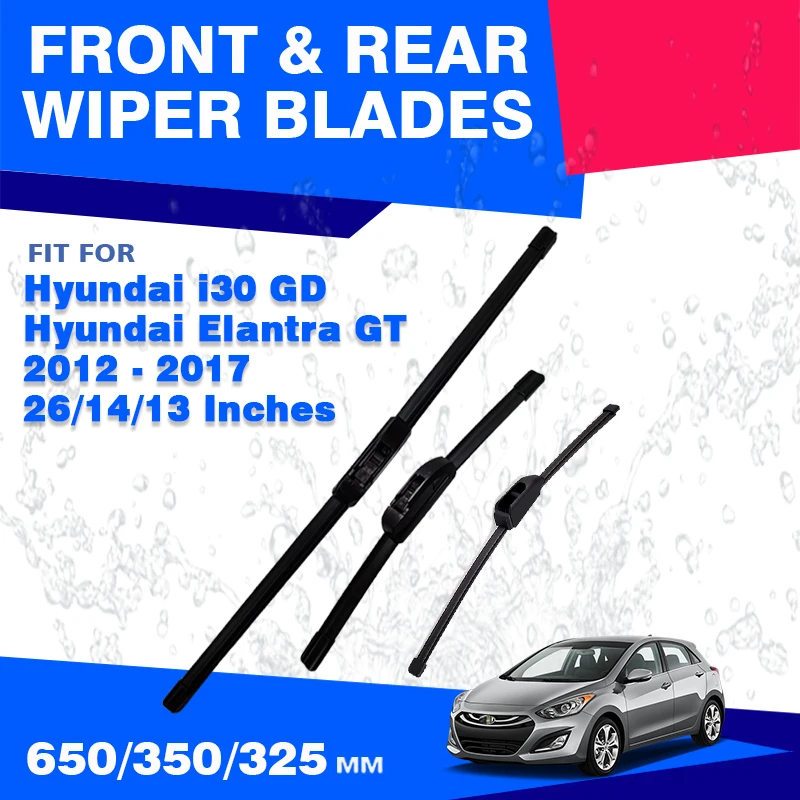 

Для Hyundai i30 GD Elantra GT 2012 2013 2014 2015 2016 2017, автомобильные передние и задние щетки стеклоочистителя, аксессуары для лобового стекла, окно