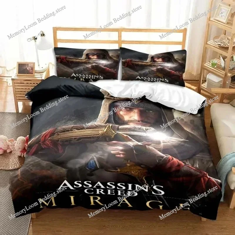 Game A-Assassin S Creed Art Bedding Set Gamer Duvet Cover Set Adult boys Bedroom Single Double King Size Comforter Boys Gift
