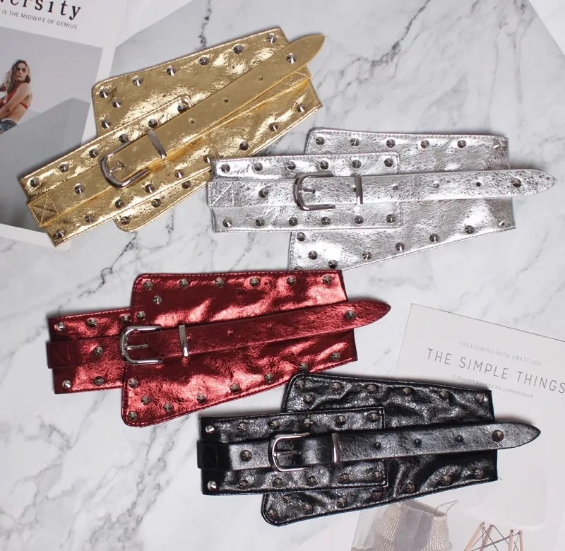 Ceinture à rivets irréguliers de Style Punk pour femmes, Vintage gothique, Design personnalisé, ceinture élastique pour mines terrestres, joint de taille, accessoires