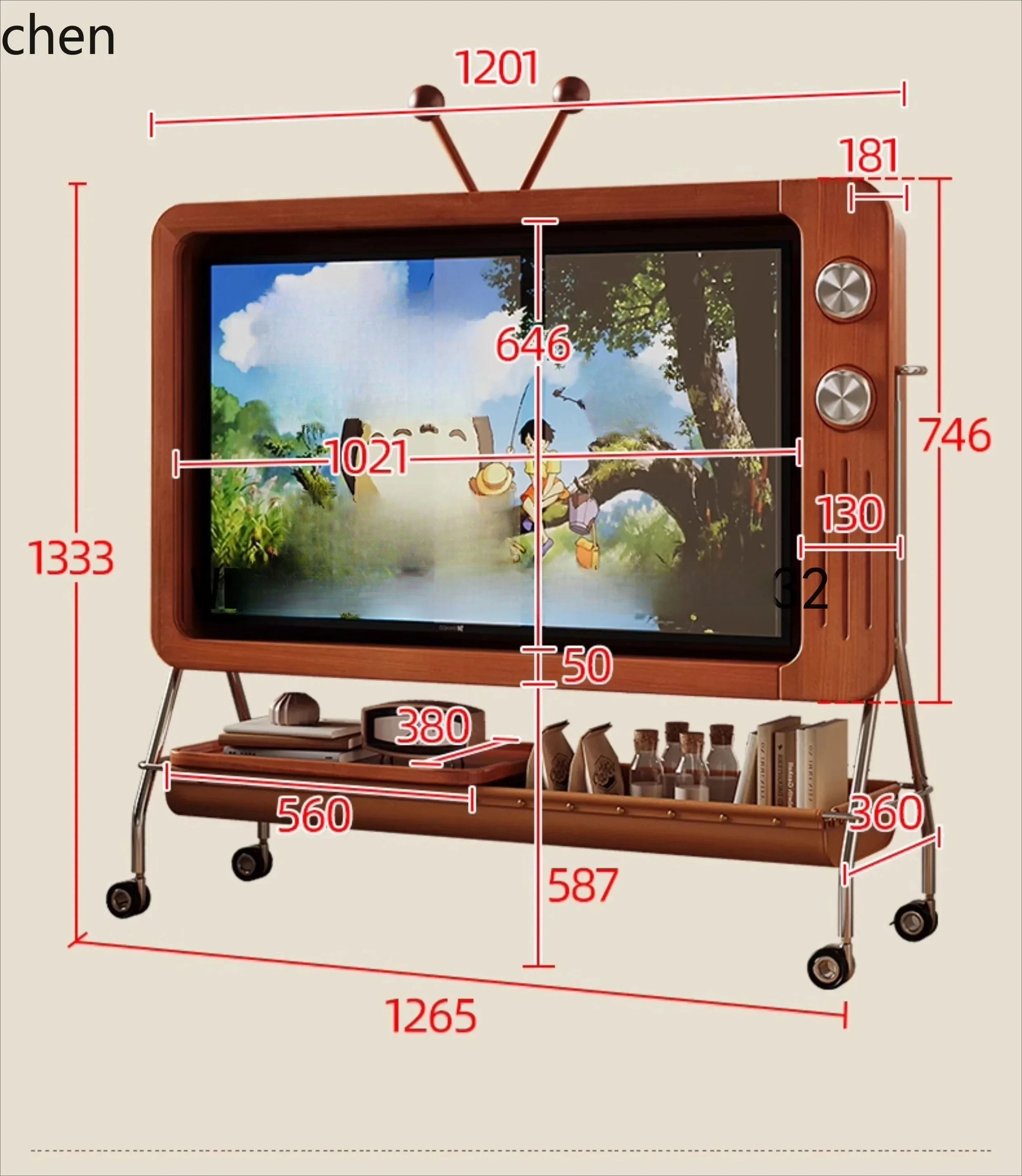 W7- TV cabinet bracket living room bedroom floor high cabinet luxury home decor vintage home decor