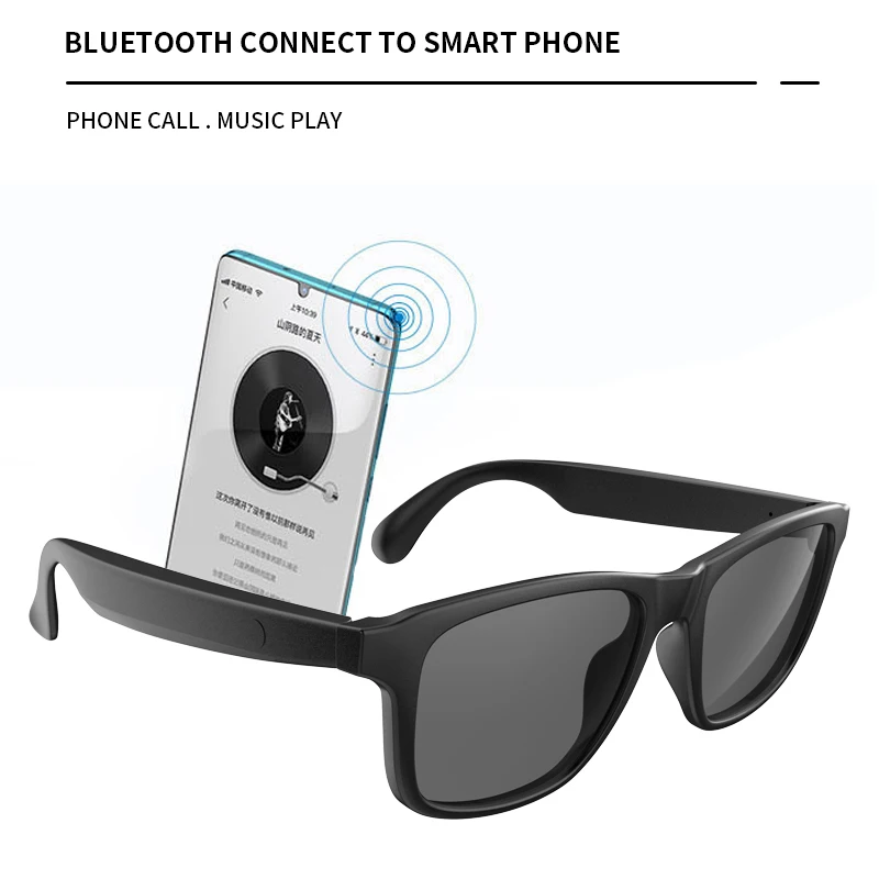 Smart Bril Bluetooth 5.3 Koptelefoon Draadloze Headset Hoofdtelefoon UV400 Gepolariseerde Open Oor Touch Control Muziek Brillen