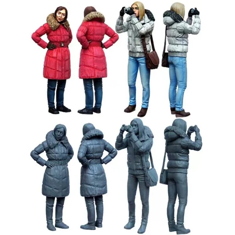 1/35 레진 모델 피규어 키트 GK, 아름다운 여성, (2인) 조립되지 않고 도색되지 않은 521