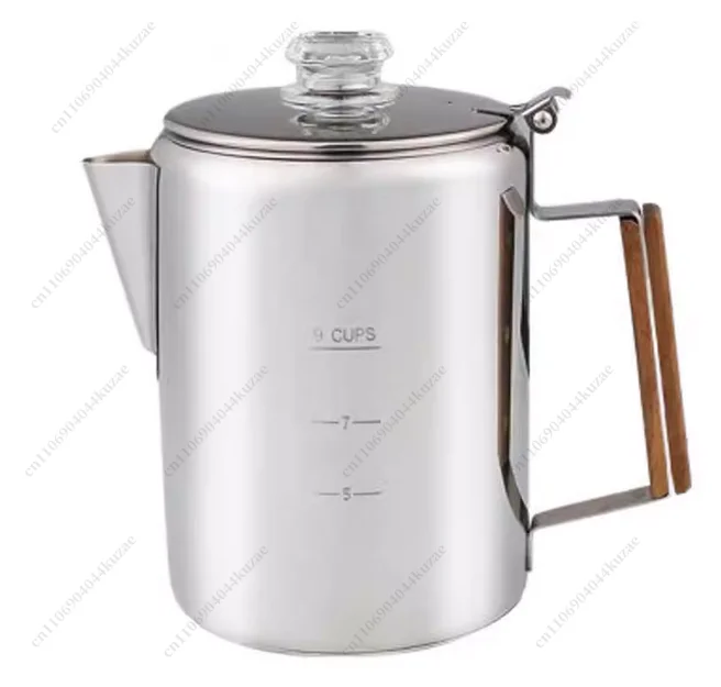 

Перколятор для кофе на плите из нержавеющей стали на 9 чашек — горшок для кофеварки для кемпинга и улицы