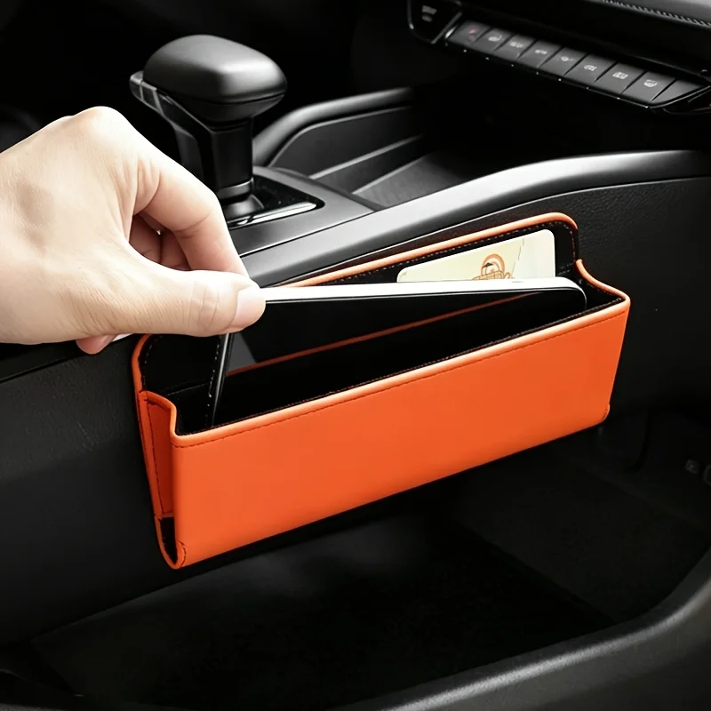 Car Center Console Organizer Faux Leather Car Storage Box for Sunglasses Cards Vehicle Dashboard Tray for Tidying Car Accessory