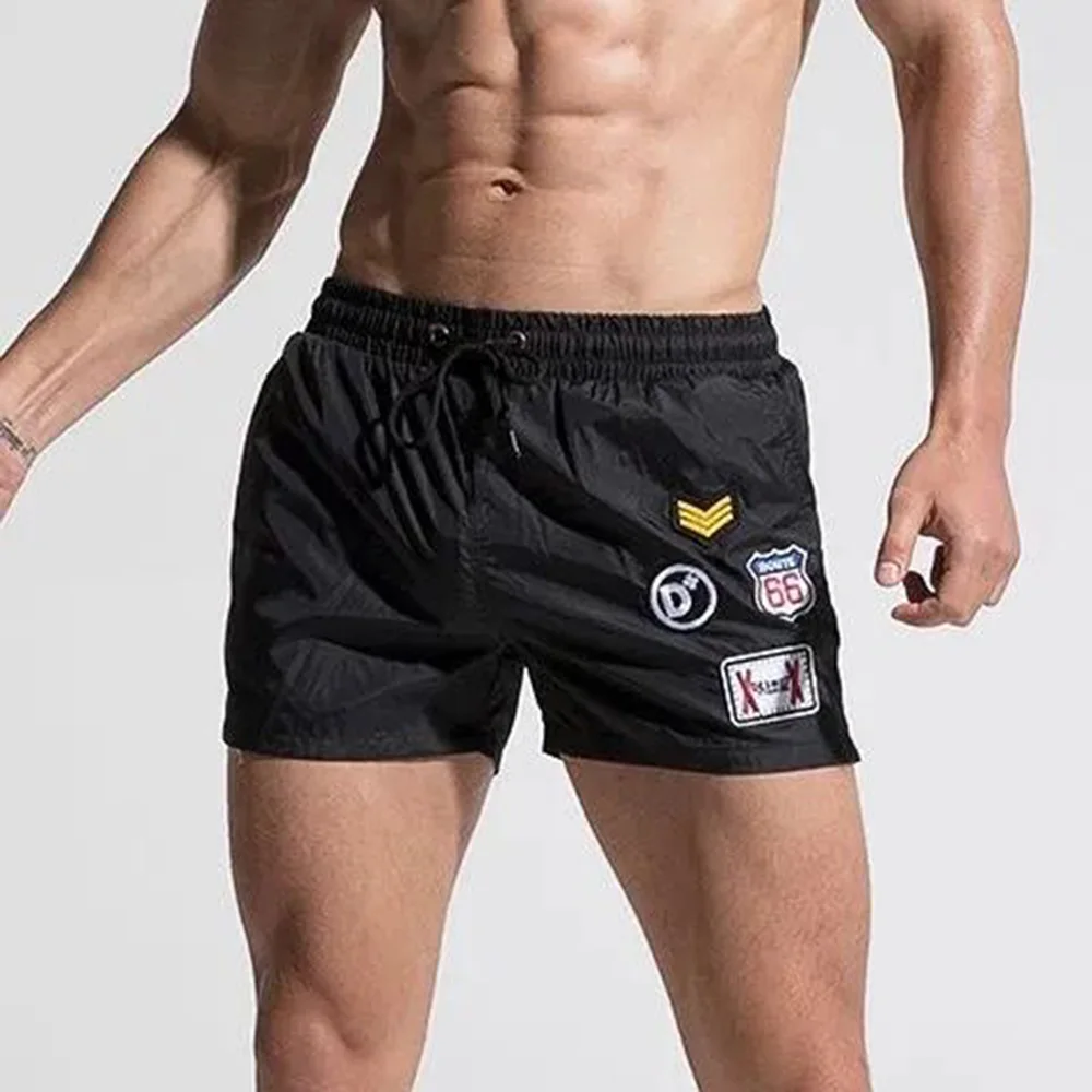 Mens Swim Trunks Nylon Embroidered Holiday Beach Shorts Summer Water Proof Daily Sport Gym Fitness Casual Shorts Men'S Clothing