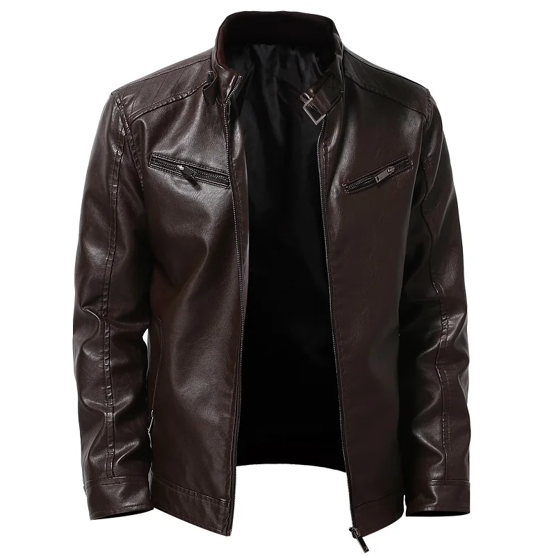 

2022 Men Leather Jacket Winter Autumn Mens Motorcycle PU Coat Warm Fashion Outwear Male High Quality Classic Leather Jackets