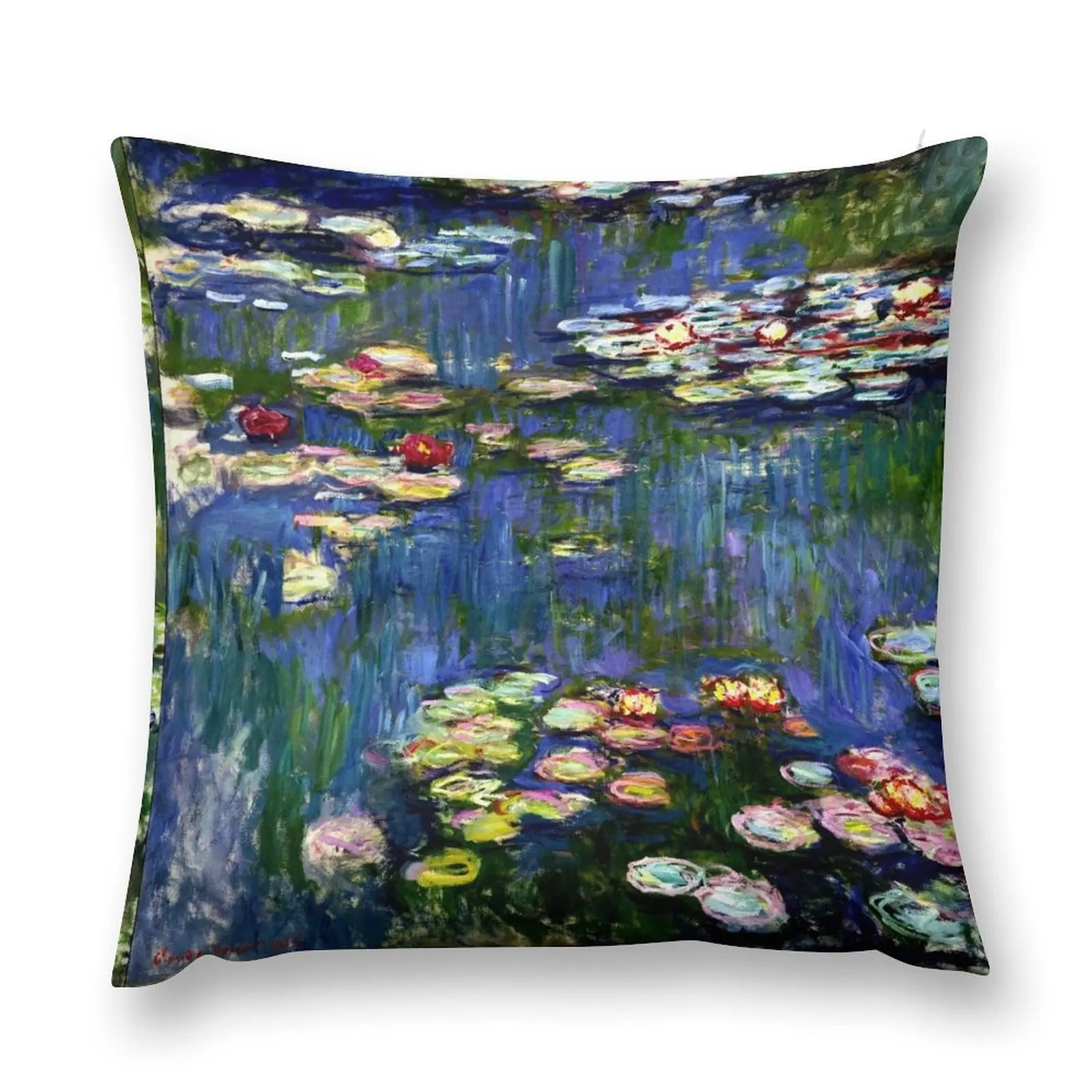 Claude Monet Water Lilies - L'Eau Lilies Monet Iconic Image of Impressionism Throw Pillow Sofa Covers Couch Pillows pillow