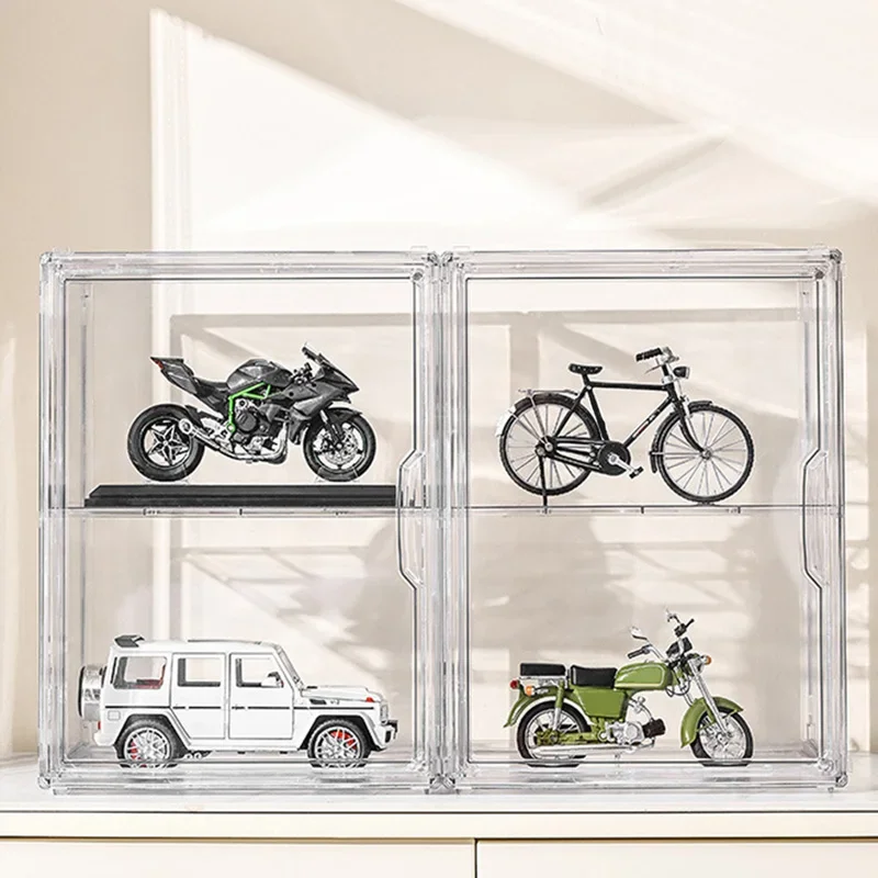 PET Three Layer PET Display Rack Transparent Ladder Handmade Anime Car Model Blind Box Storage Box Jewelry Box Magnetic Door