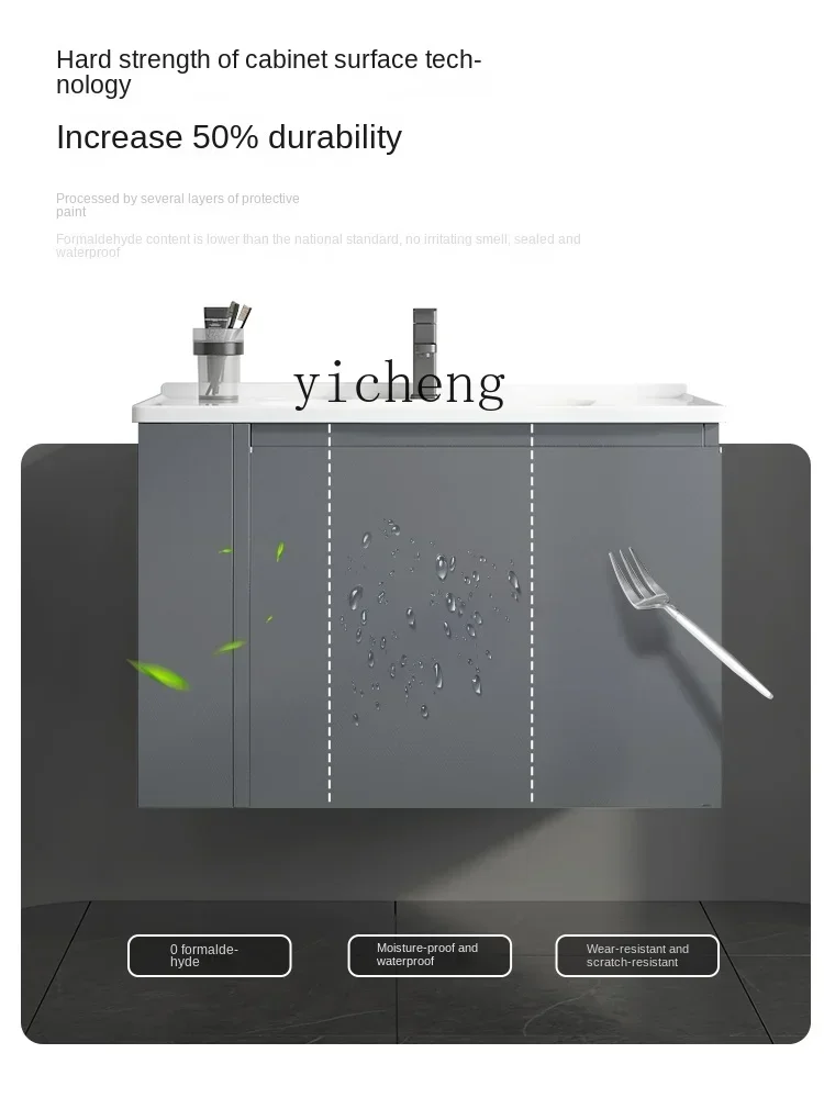 i10.10-Smart Stainless Steel Bathroom Vanity with Side Cabinet Drawer Wash Basin Cabinet