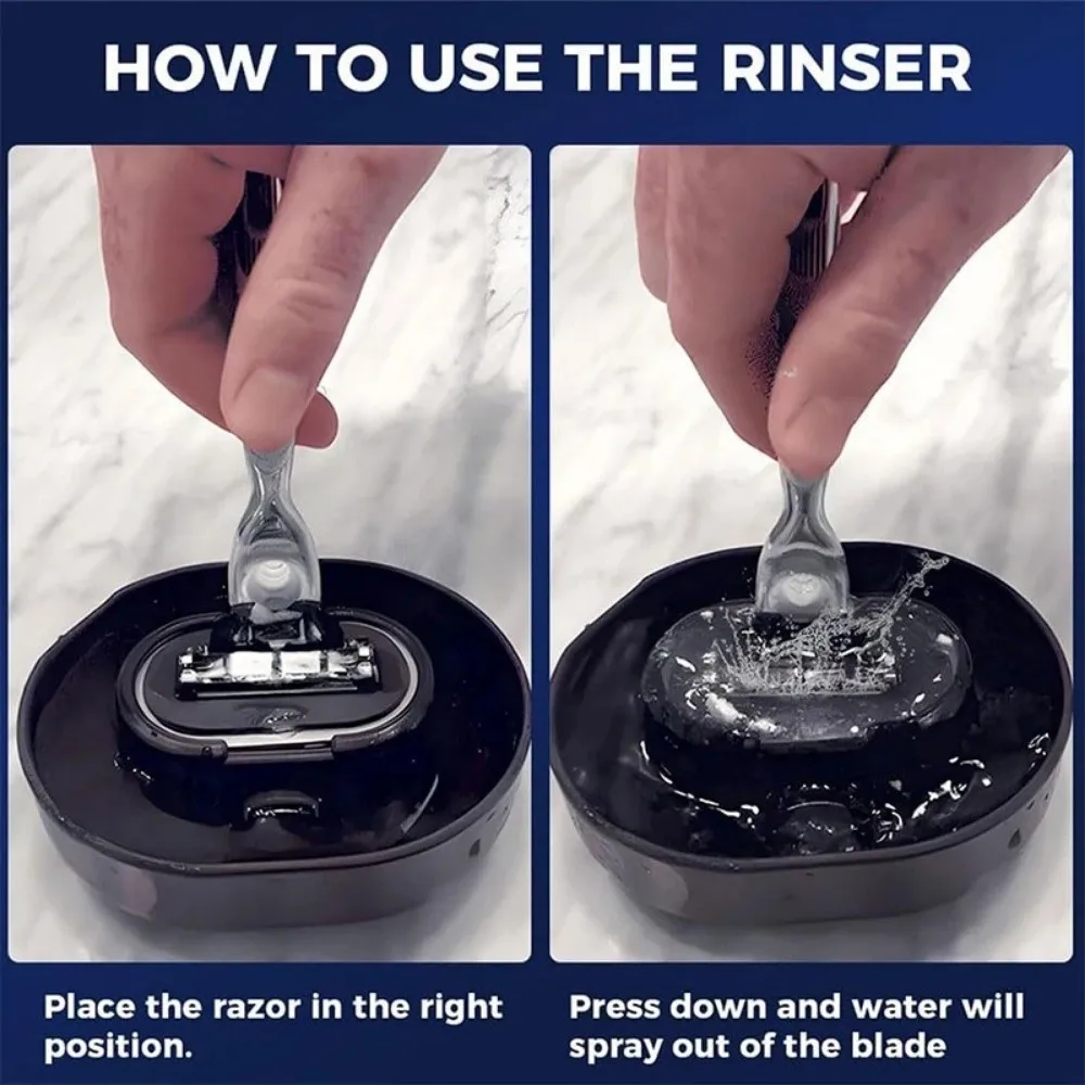 Plastic Rinser Cleaner High-Efficiency Water-Saving Cleaner Razor Head Rinser No Batteries Shaver Rinse Stand