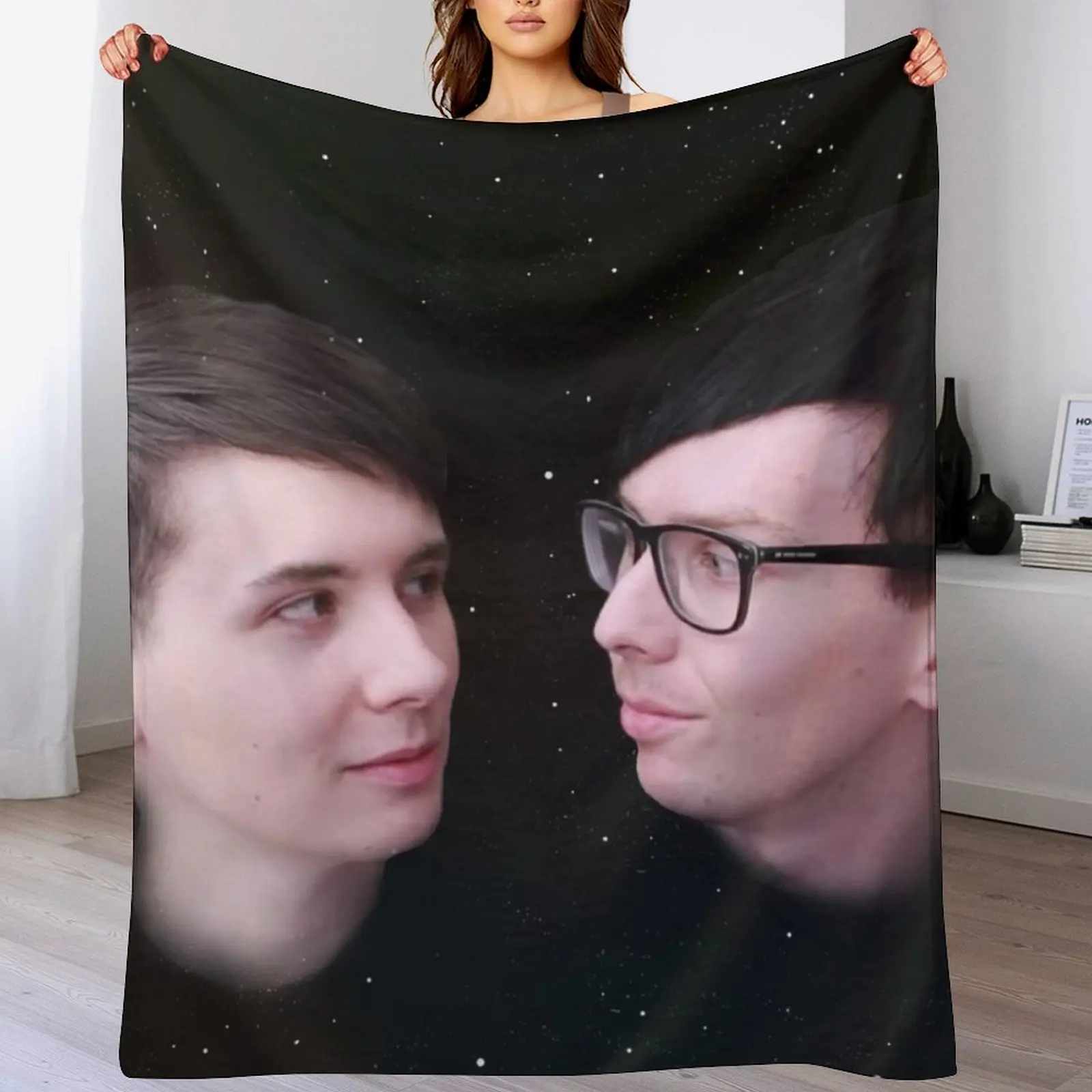 

Dan And Phil - Galaxy Throw Blanket Furrys Soft Plush Plaid for babies Plaid Blankets