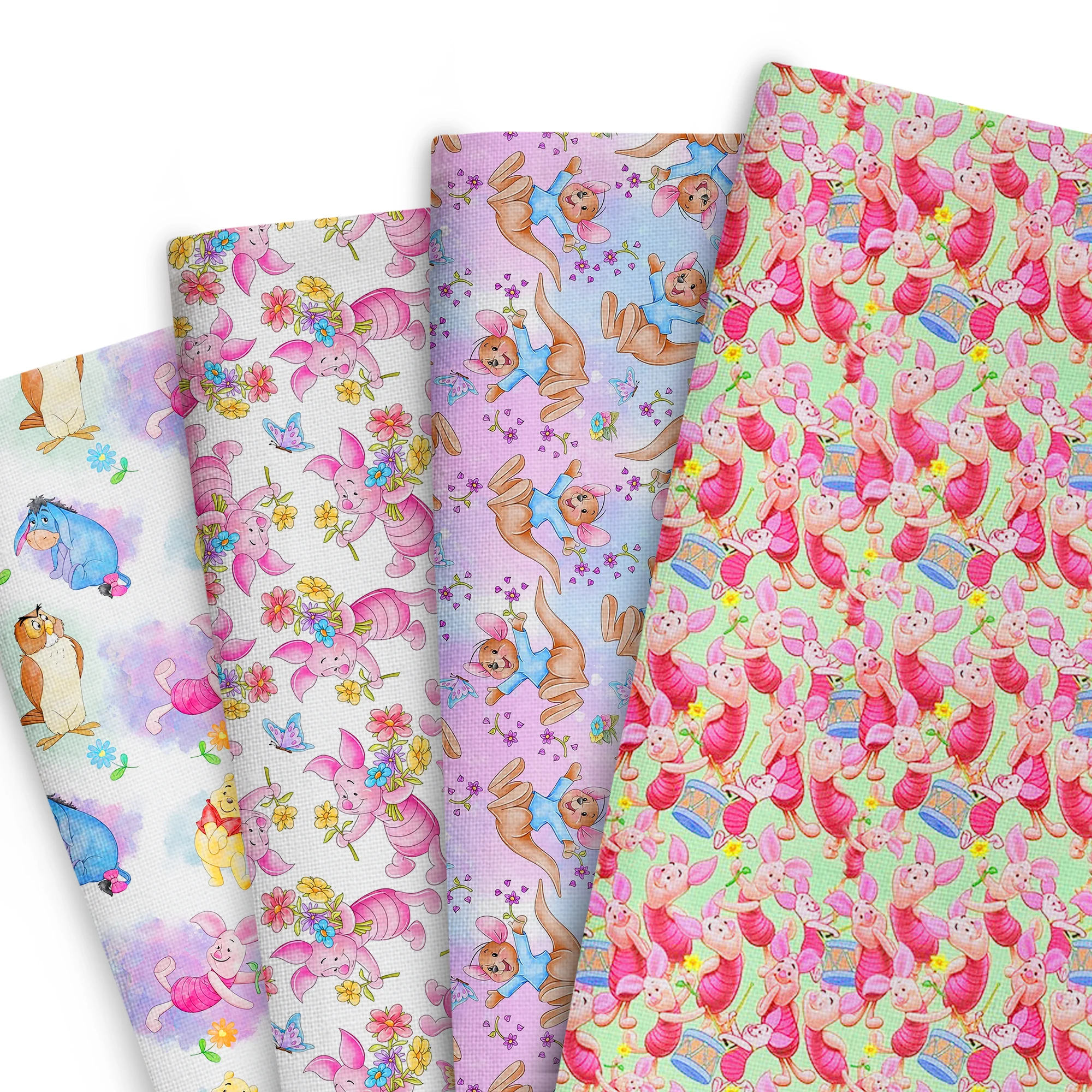

50*145cm Patchwork Winnie Piglet Polyester Cotton Fabric Tissue Sewing Quilting Fabrics Needlework Material DIY Handmade