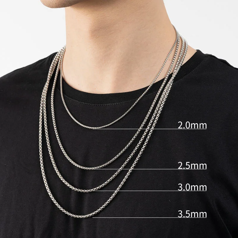 

PAPERPLUS | Stainless Steel Cuban Silver Neckalce Korean Fashion Minimalist Jewelry Punk Hip Hop Classic Style