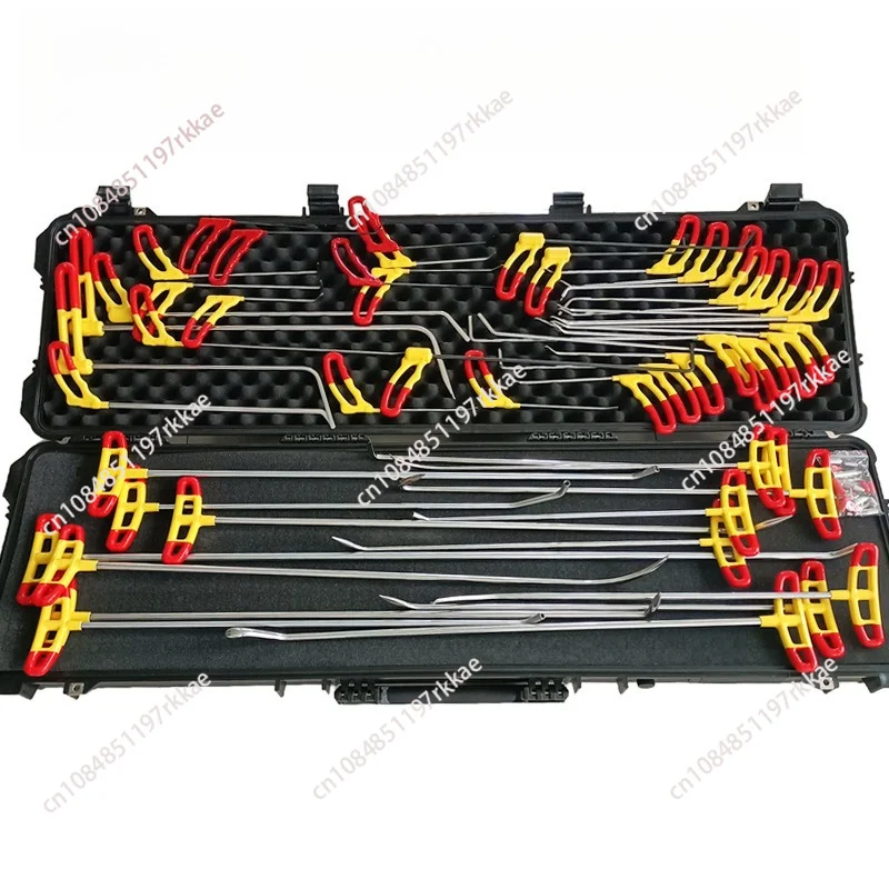 49Pcs Paintless Dent Repair Tools Dent Removal Kit for Hail Damage Interchangeable Leverage Rods & T-Bar Puller