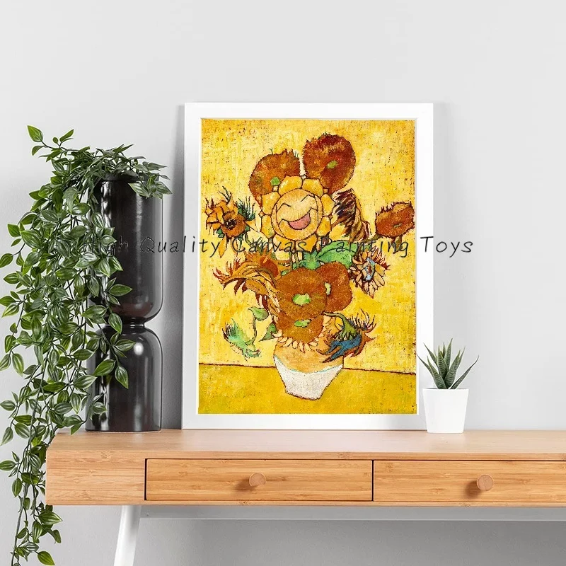 Van Gogh Museum Pokemon Anime Figures Pikachu Watercolor Painting Canvas Posters and Prints Wall Art Picture for Living Room