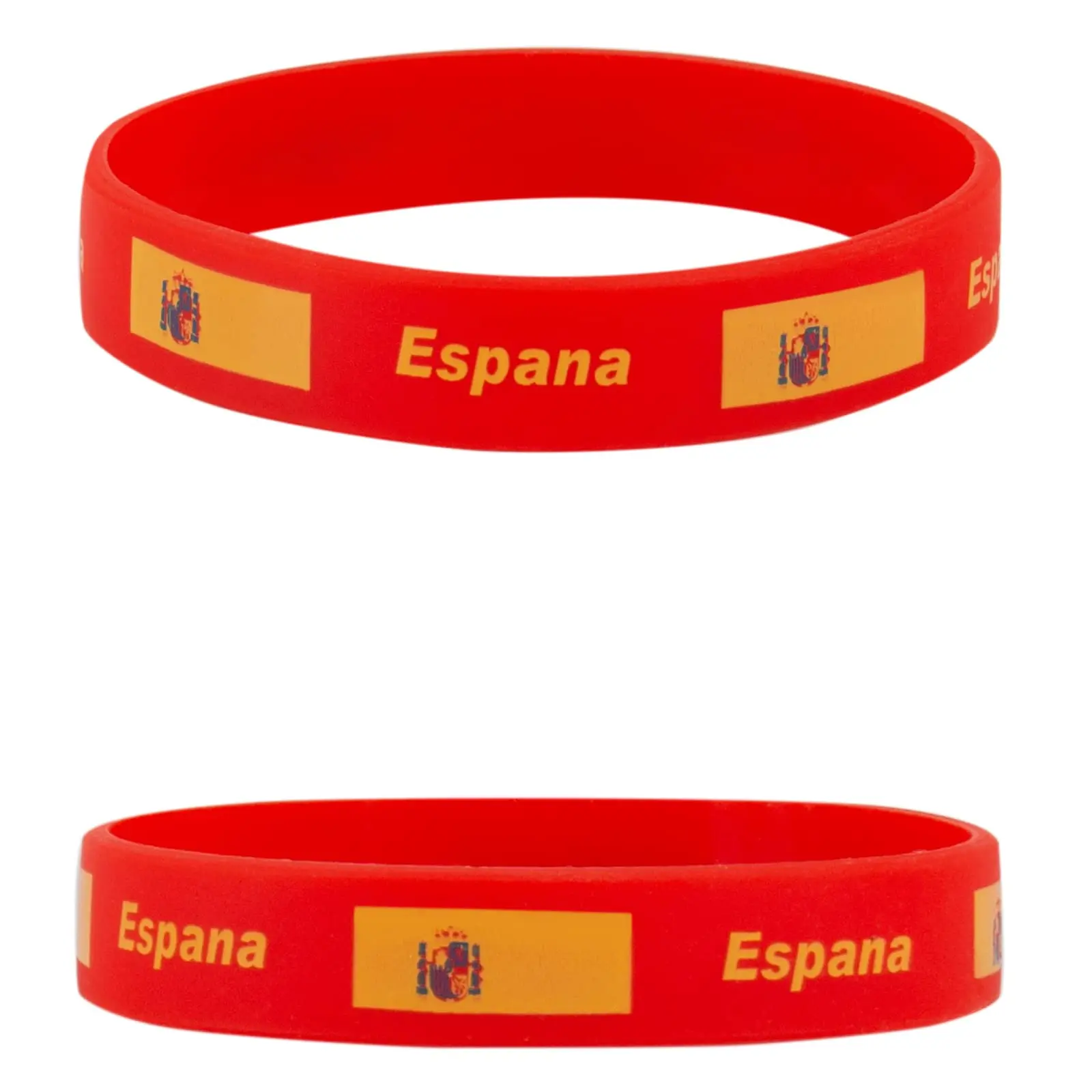 2pcs Spain Flag Silicone Bracelet Sports Game Wristbands Spanish Flags Wrist Strap for Men Women Rubber Band Fashion Accessories