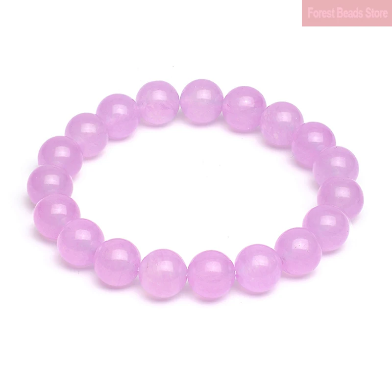 Natural Light Purple Quartzite Beaded Bracelets Women 6/8/10/12mm Stone Beads Bangle Gift for Lover Charm Accessories Pulseras