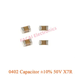 200pcs 0402 SMD Capacitor ±10% 50V X7R 1.2nF 1.5nF 1.8nF 100nF 10nF 150pF 15nF 180pF 1nF 2.2nF 2.7nF 200pF 220pF