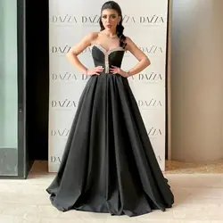 Aileen Satin Sweetheart Manual Gem Black Ball Gowns Elegant Woman Gala Dresses for Formal Occasions Wedding Dress