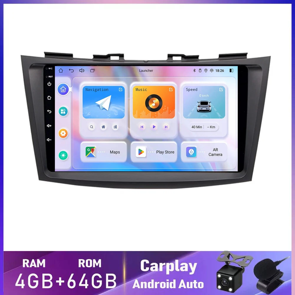 Android 15 Carplay Auto For Suzuki Swift 4 2011 2012 2013 - 2017 Car Radio Stereo Multimedia Player 4G Wifi GPS Navigation DSP
