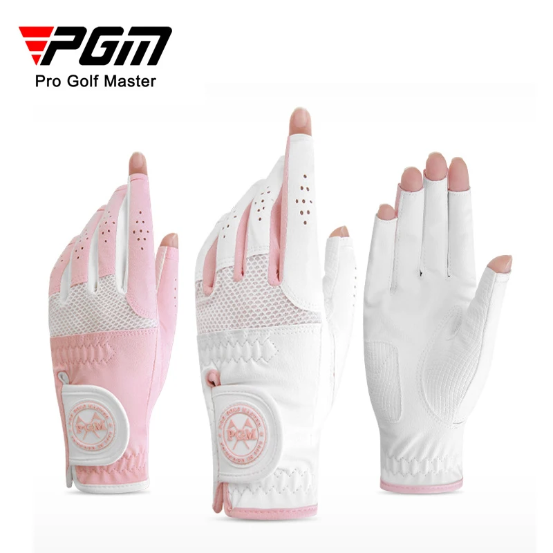 

PGM Golf Women's Glove Sports Gloves Microfiber Breathable Dew Fingers Durable Non slip Color Matching Soft Golf Supplies