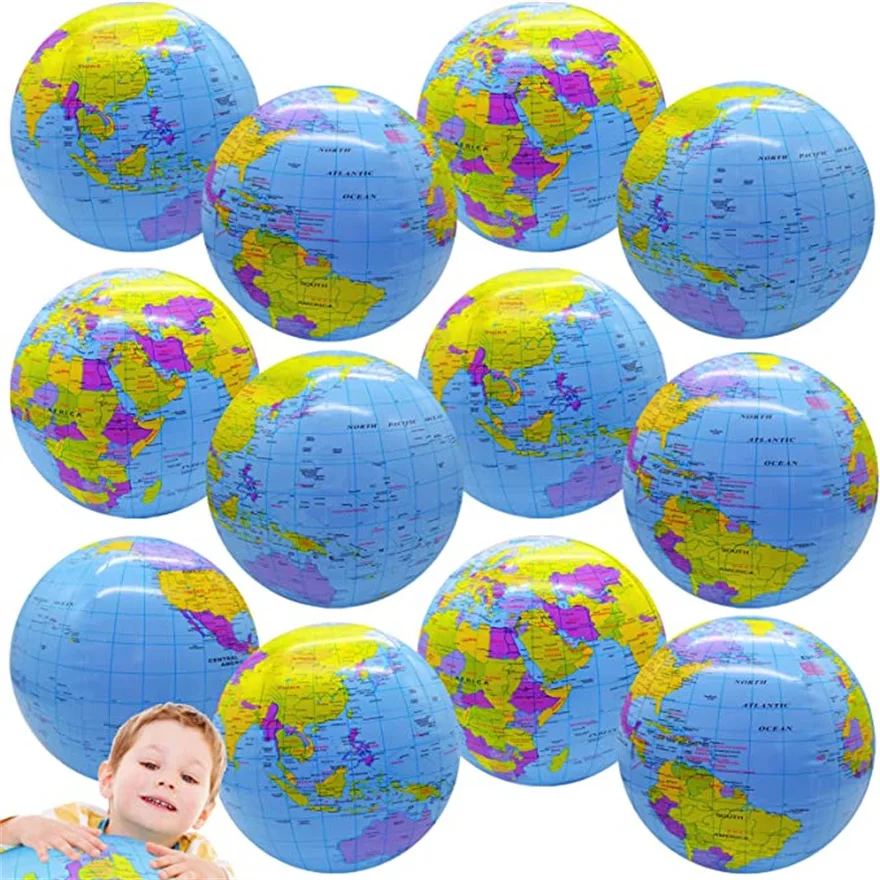 

16 Inch 30cm Inflate Globe Beach Ball Toy Map Education Geography Teaching Balloon Props Kid Birthday Gift Water Pool Air Globos