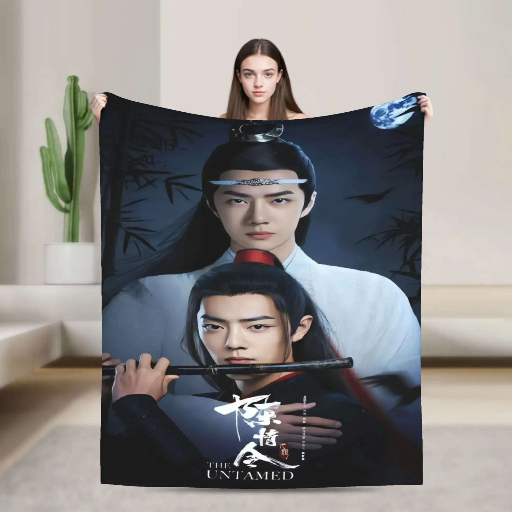 Soft Comfy Throw Blanket Plane Travel The Untamed WangXian Bunny Mo Dao Zu Shi  Blanket  For Couch Chair Novelty Sofa Bed Cover