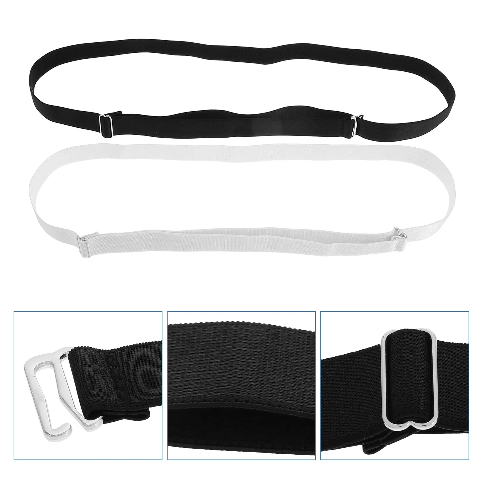 

Комплект из 4 регулируемых фиксаторов для рубашек (мужские и женские), предотвращающих складки и сползание, с зажимами и ремешками