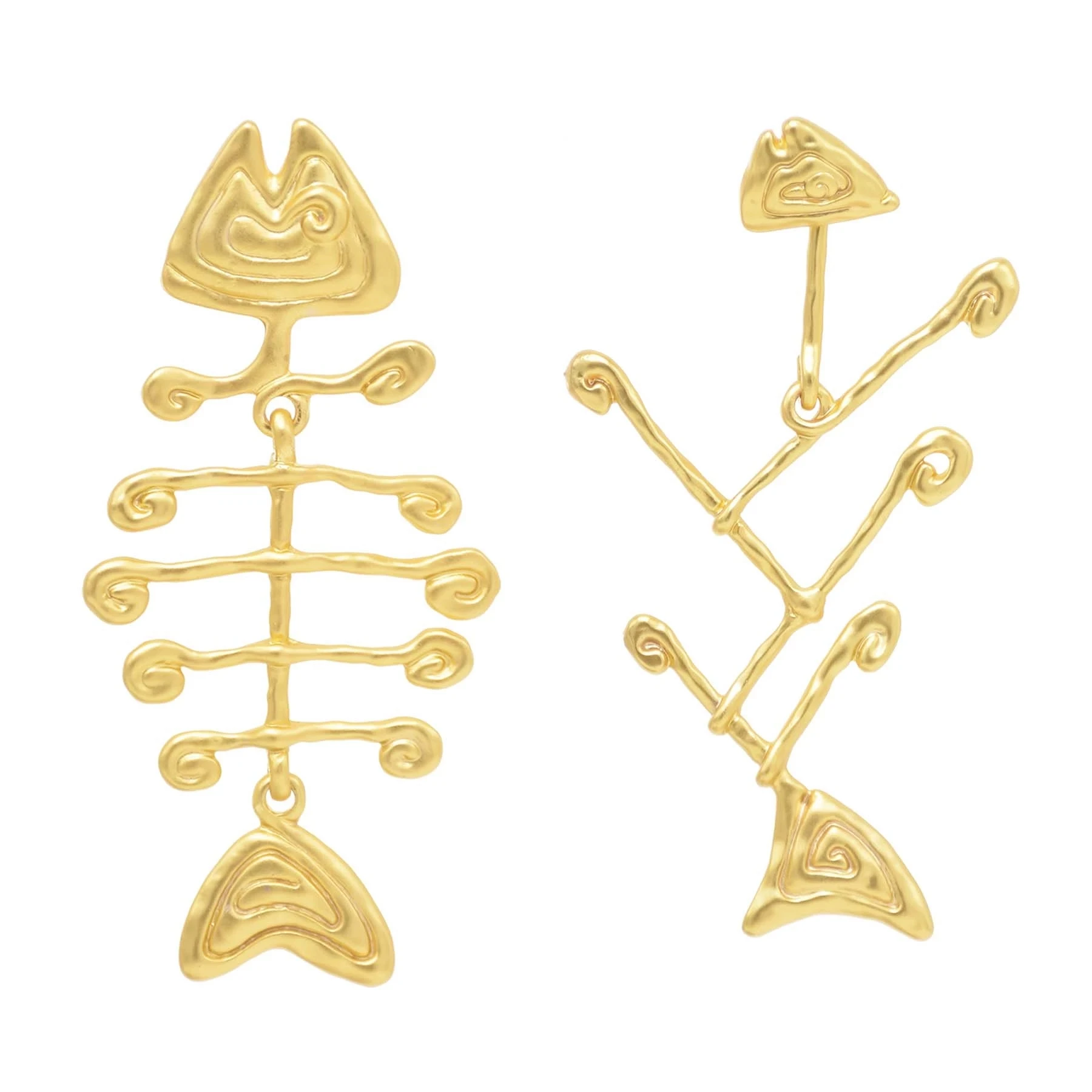 Two Styles Bohemian Style Earrings New Creative Fishbone Earrings are Suitable for Women's Holiday Parties Fashion Jewelry Gifts