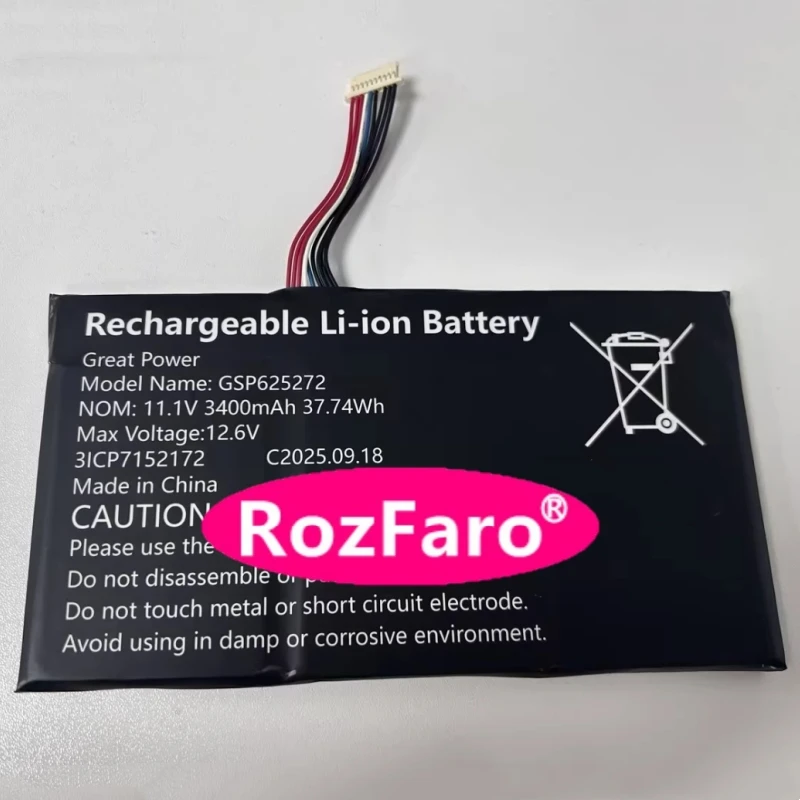 For Enova C141-Ek5 GSP625272 NV-625272-3S No Installation Screw Hole Substitute Battery For Ghia Libero LFI3H2 LFI5H Elite