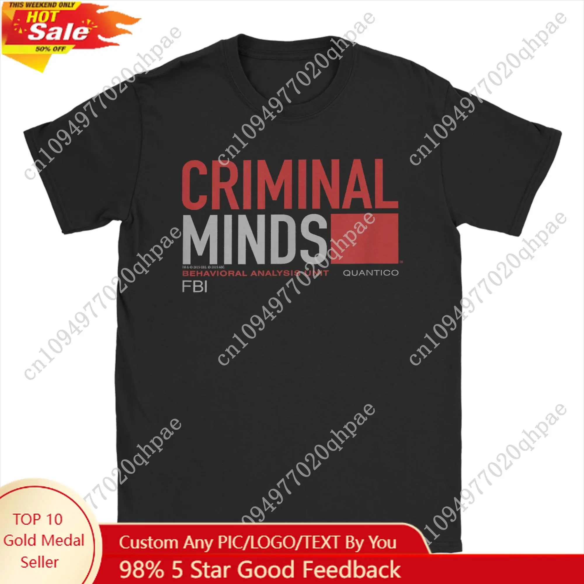 

Men's Criminal Minds BAU Quantico T Shirt TV Show Pure Cotton merch Novelty Short Sleeve Round Collar Tees Adult T-Shirts