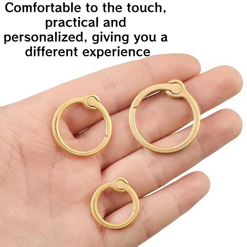 Titanium Alloy Open Key Ring Buckle Round Loop Adjustable Buckle Non-hand-damaging Durable Elastic Car Key Lock Hole Ring