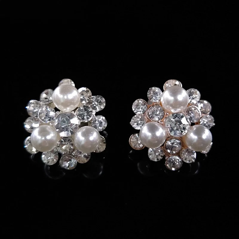 

Engood 100Pcs 18mm Rhinestones Pearl Buttons Sewing Trim & Embellishments Craft Buckles DIY Brand Accessories Wedding Decoration