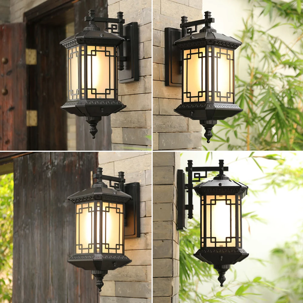 

New Chinese Outdoor Wall Light Outdoor Waterproof Corridor Aisle Garden Light Creative Villa Patio Balcony Balcony Wall Light