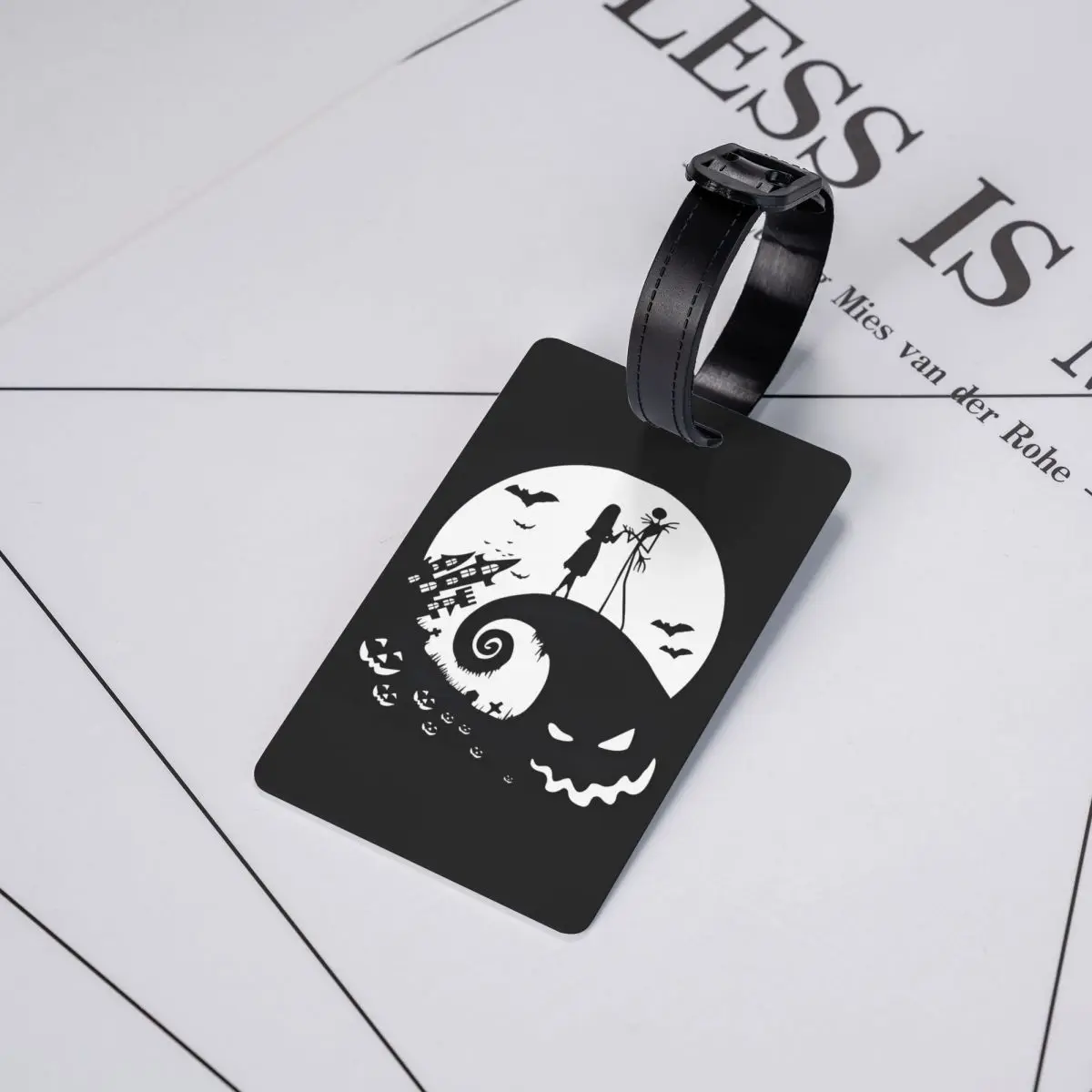 Étiquettes de bagage personnalisées Jack Skellington, étiquettes de bagage personnalisées pour cauchemar avant noël, couverture de confidentialité, nom, carte d'identité
