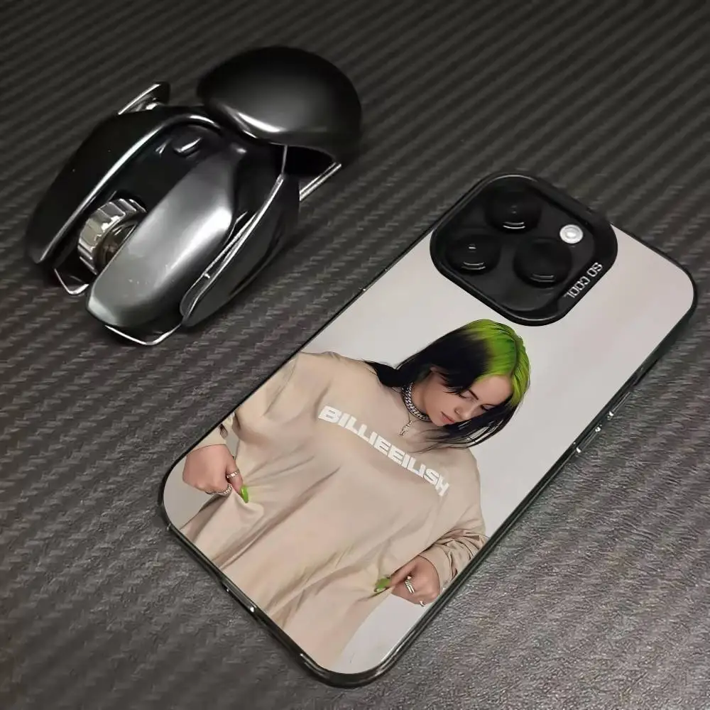Representative pop singers B-illie Eilish  Phone Case For Gradient Silver Case iPhone 17,16,15,14,12,13,11 Plus,Pro Max,XS view 2