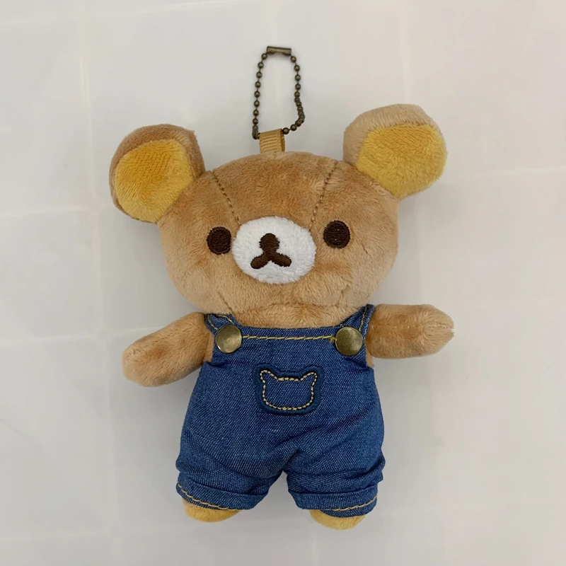 Rilakkuma Denim Chaveiro de Pelúcia Mascote Kawaii Bonito Bolsa Chaveiros Charme Chaveiro Chaveiro