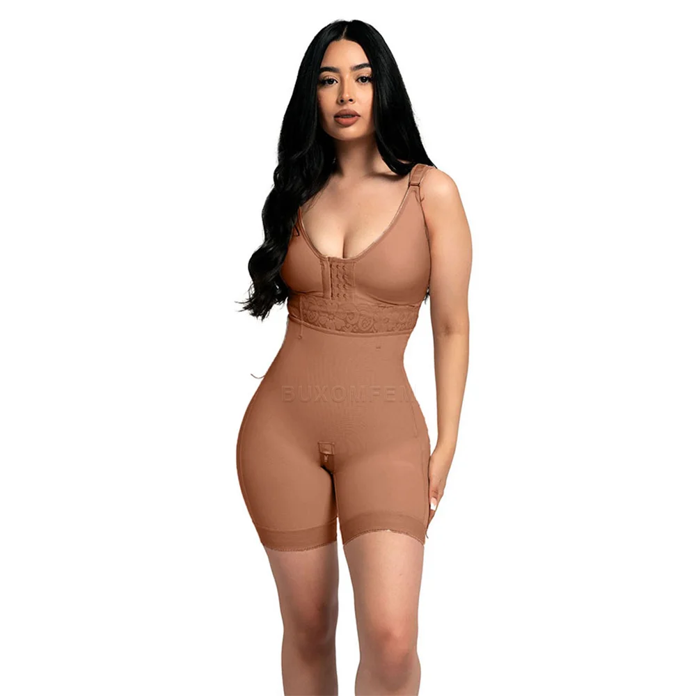 Open-Chest Sleeveless Bodysuit Seamless Shapewear Shorts Modeling Push Up Tummy Control Shapewear with Bra Soft Slim Body Shaper