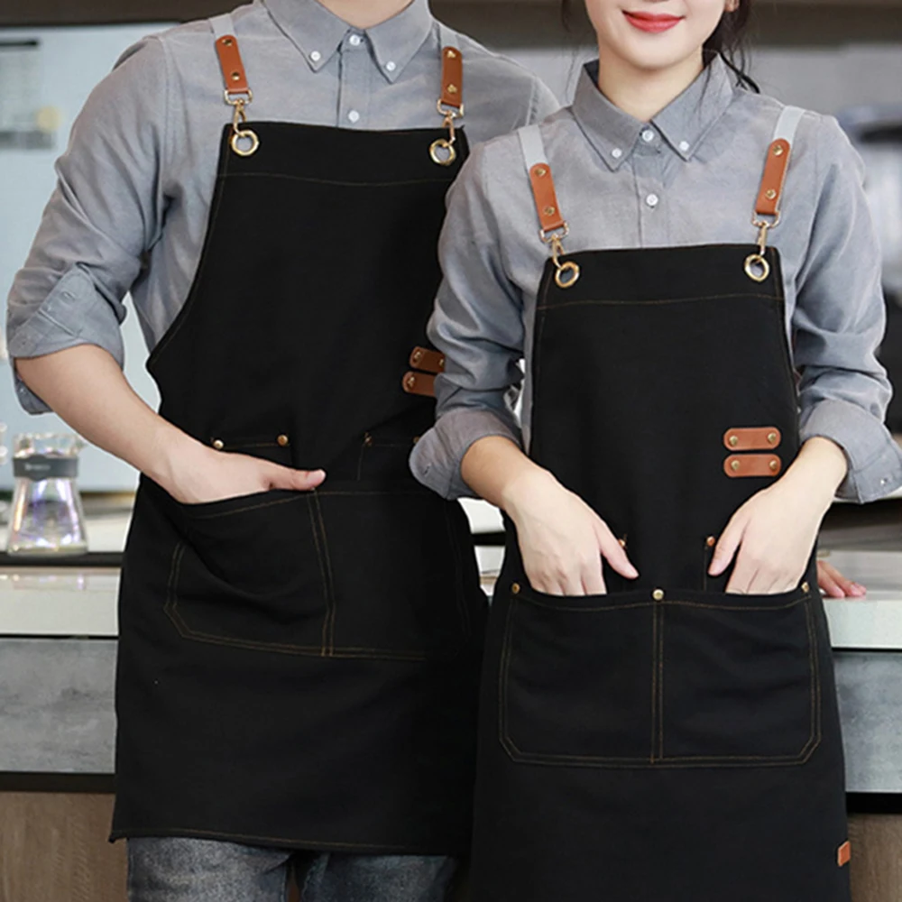 Home Canvas Apron Custom Catering Milk Tea Shop Flower Shop Supermarket Cake Shop Special Work Clothes