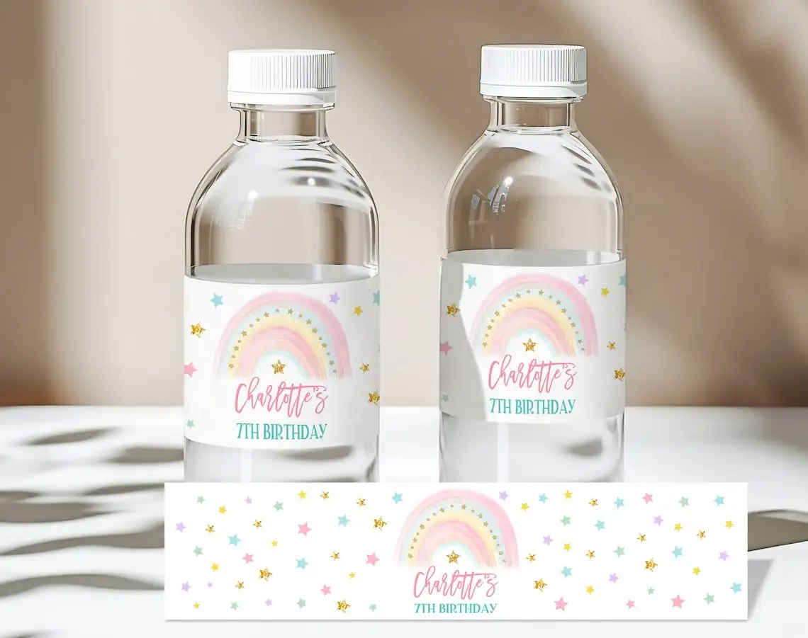 Custom Birthday Water Bottle Labels, Stickers, Baby Shower, Anniversary, Waterproof, Personalized, 24 Pieces