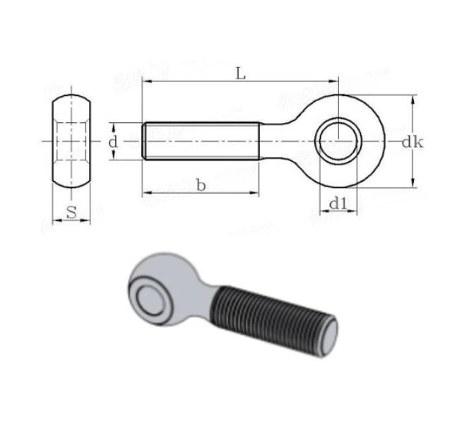 2-10pcs/lot M10/M12/M16/M20*40/50-150 Stainless steel 316 eye Link bolt DIN444 swing bolts screws Movable Joint bolt Ring screw