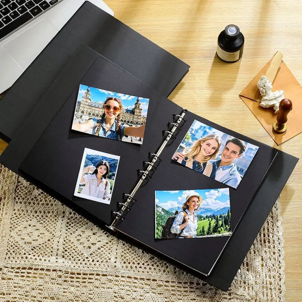 Refillable Kraft Paper Photo Album Loose Leaf Scrapbook Graduation Memory Book Handmade Journal DIY Creative Sketchbook Storage