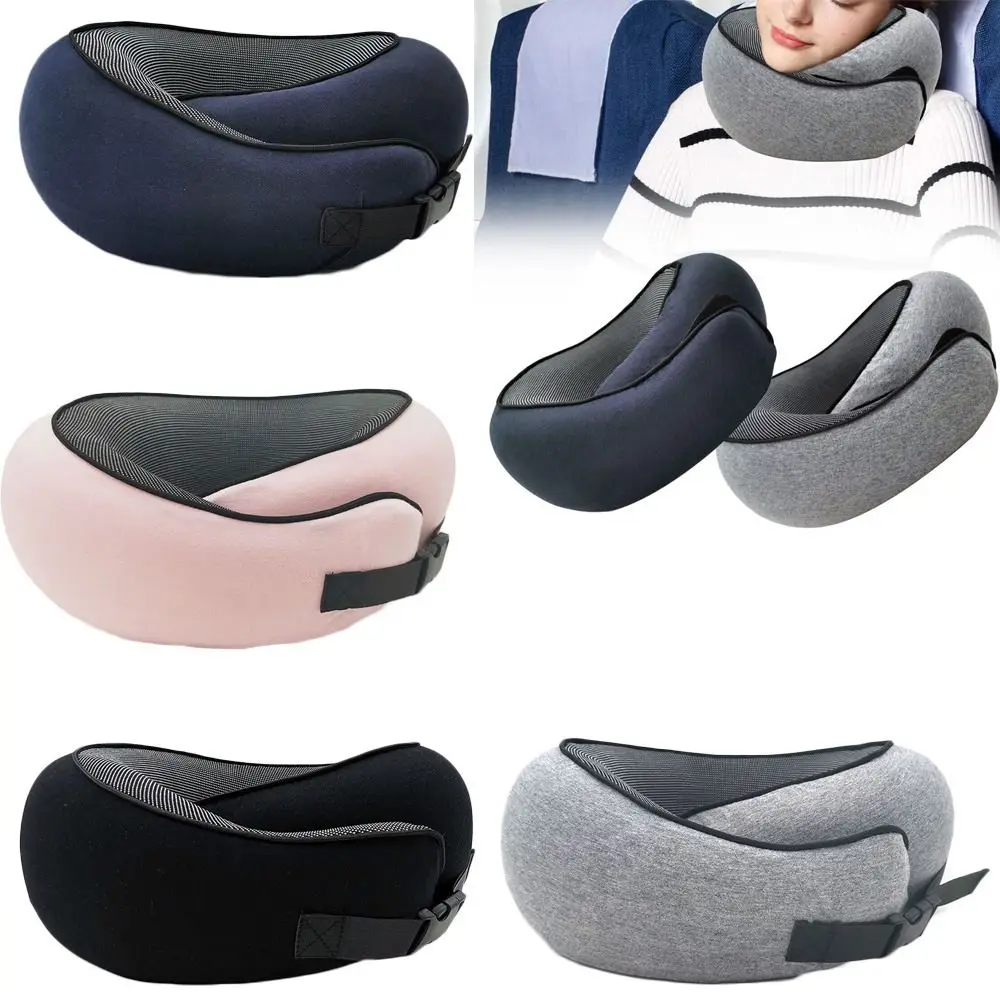 Travel Soft Neck Pillow Memory Foam U-shaped Pillow Portable Adjustable Soft Neck Support Noon Break Sleep Pillows